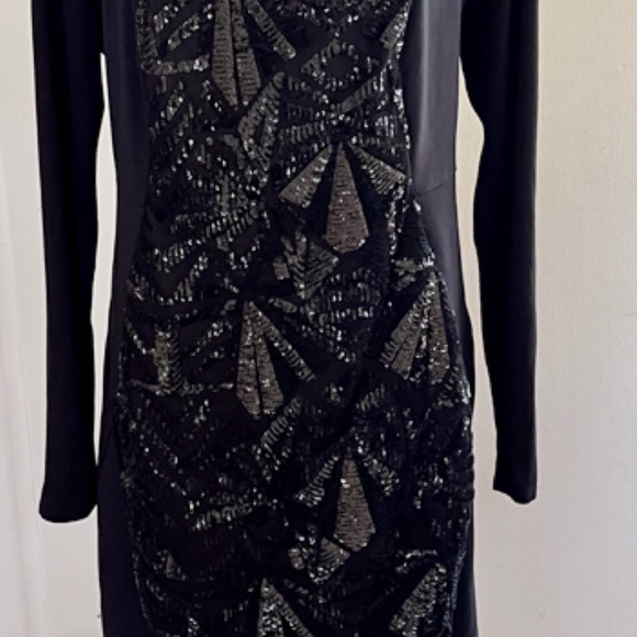 Lane Bryant Black Beaded Front Dress Size 16 - Picture 2 of 4